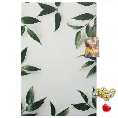 Cork Pin Board with Green Leaf Finial