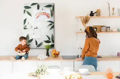 Cork Pin Board with Green Leaf Finial