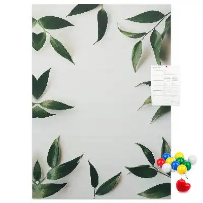 Cork Pin Board with Green Leaf Finial