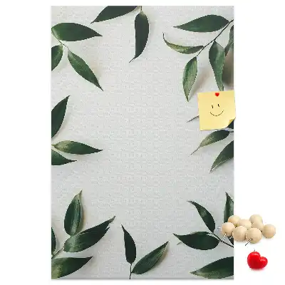 Cork Pin Board with Green Leaf Finial