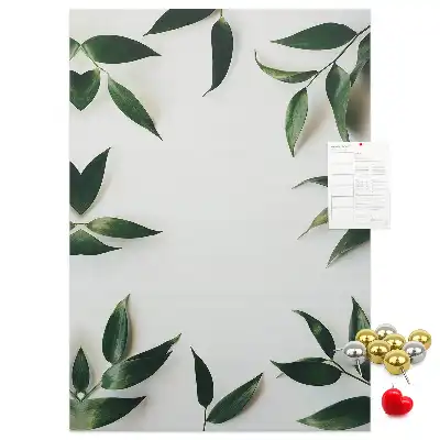 Cork Pin Board with Green Leaf Finial