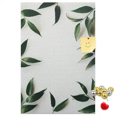 Cork Pin Board with Green Leaf Finial