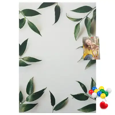 Cork Pin Board with Green Leaf Finial