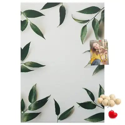 Cork Pin Board with Green Leaf Finial