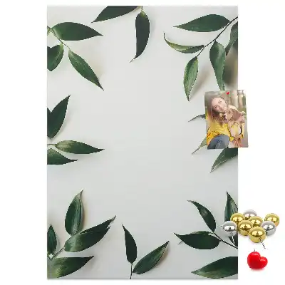 Cork Pin Board with Green Leaf Finial
