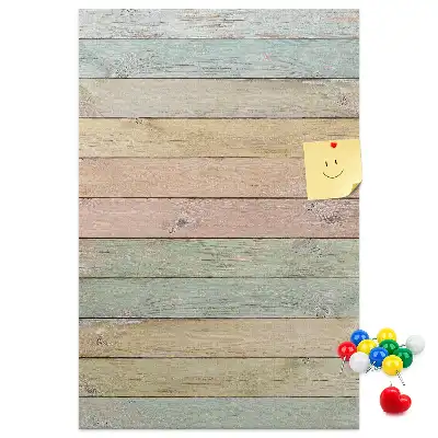 Pastel colored cork pin board