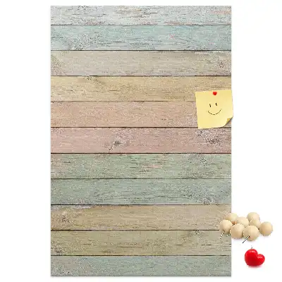 Pastel colored cork pin board