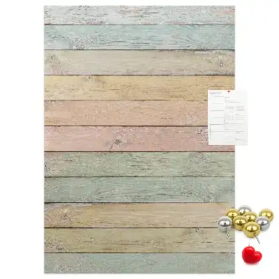 Pastel colored cork pin board