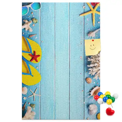 Cork pin board Summer vacation time