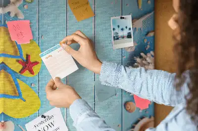 Cork pin board Summer vacation time