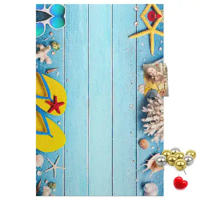 Cork pin board Summer vacation time