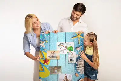Cork pin board Summer vacation time