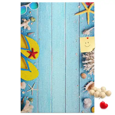 Cork pin board Summer vacation time