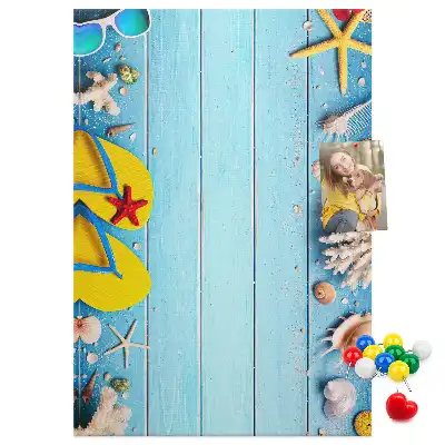 Cork pin board Summer vacation time