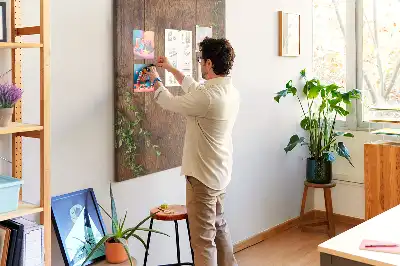 Rustic wood cork memo board