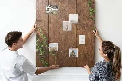 Rustic wood cork memo board