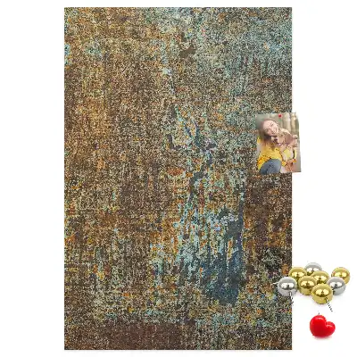 Wall cork memo board Rusty metal