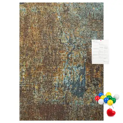 Wall cork memo board with rusty metal frame