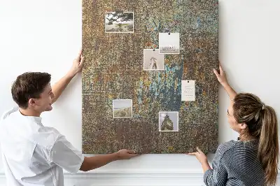 Wall cork memo board Rusty metal