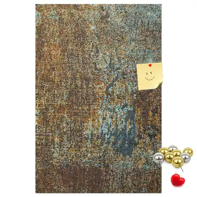 Wall cork memo board Rusty metal