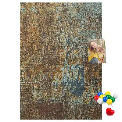 Wall cork memo board Rusty metal