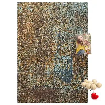 Wall cork memo board Rusty metal