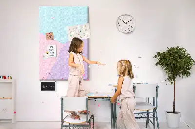 Pastel pattern cork pin board