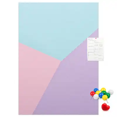 Pastel pattern cork pin board