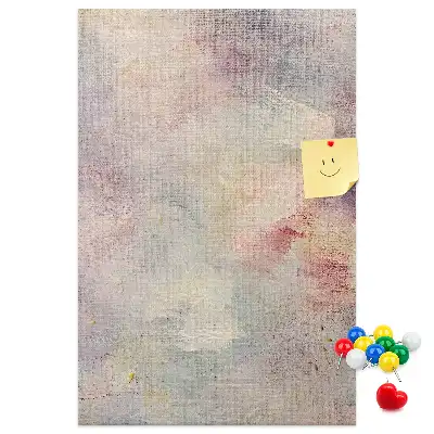 Spilled paint stains cork wall memo board
