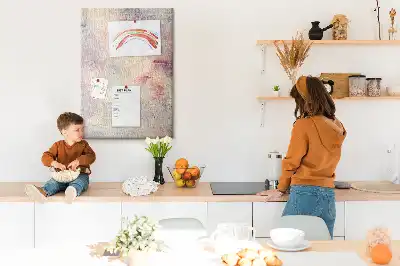 Wall cork memo board Spilled paint stains