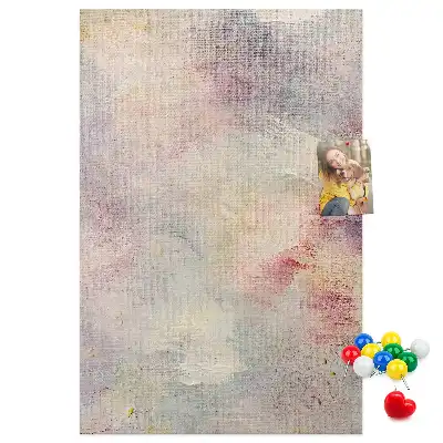Spilled paint stains cork wall memo board