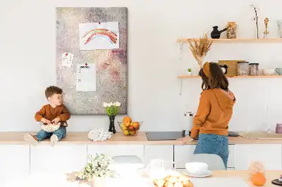 Wall cork memo board Spilled paint stains