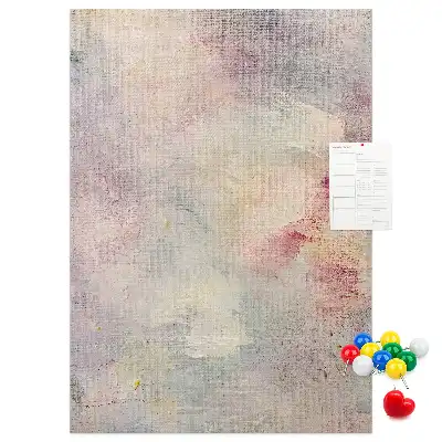 Spilled paint stains cork wall memo board