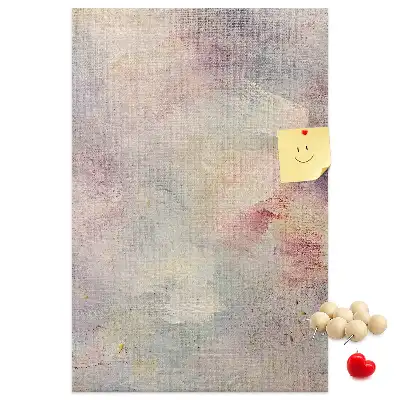 Spilled paint stains cork wall memo board