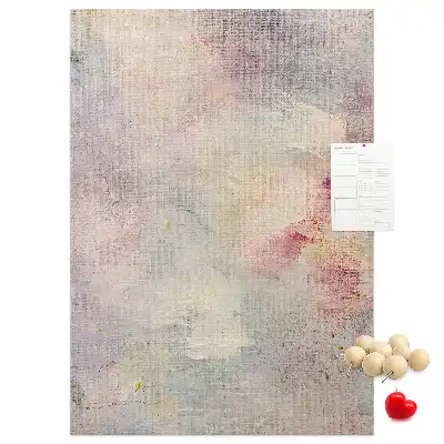 Spilled paint stains cork wall memo board