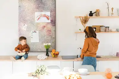 Spilled paint stains cork wall memo board