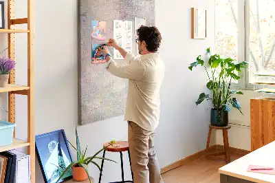 Wall cork memo board Spilled paint stains