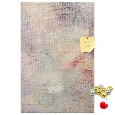 Spilled paint stains cork wall memo board