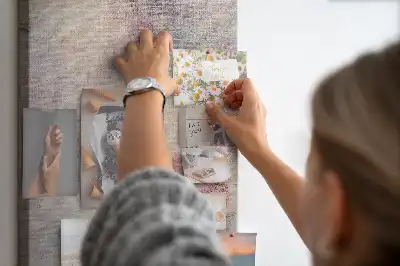 Spilled paint stains cork wall memo board