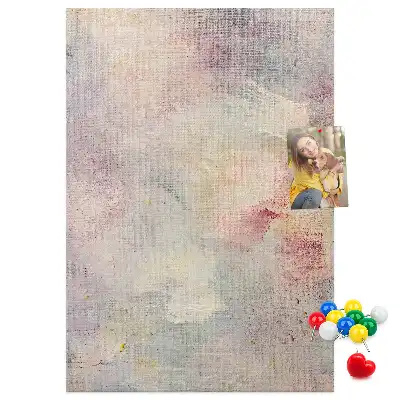 Spilled paint stains cork wall memo board