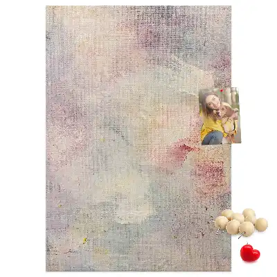 Spilled paint stains cork wall memo board