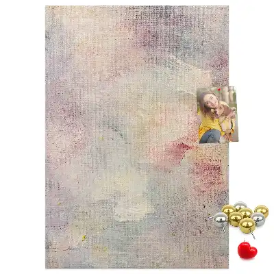 Spilled paint stains cork wall memo board