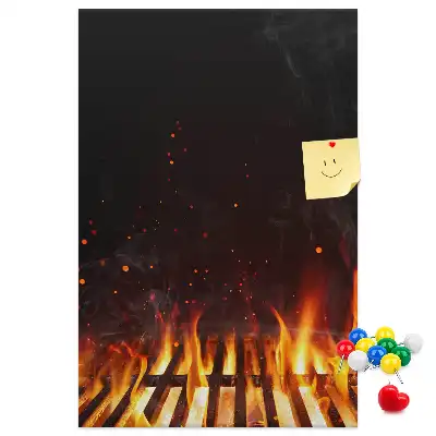 Wall cork memo board Grill flames