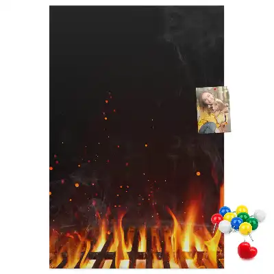 Wall cork memo board Grill flames
