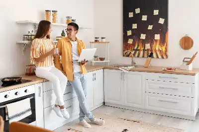 Grill flames wall cork memo board