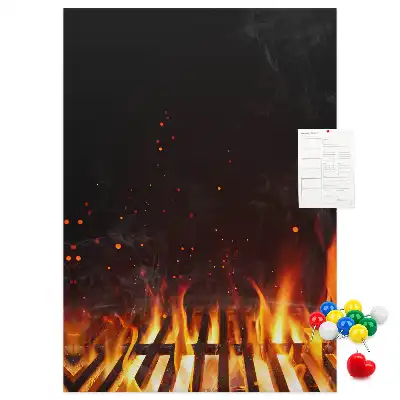 Wall cork memo board Grill flames