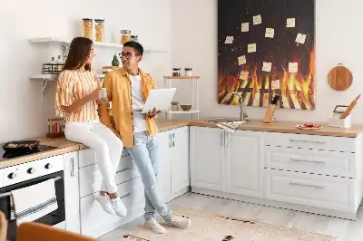 Grill flames wall cork memo board