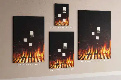 Wall cork memo board Grill flames