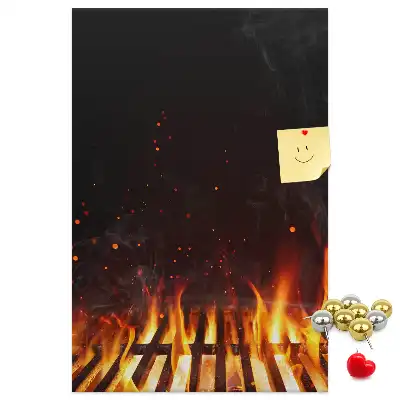 Wall cork memo board Grill flames