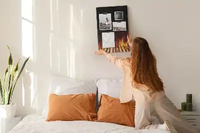 Wall cork memo board Grill flames